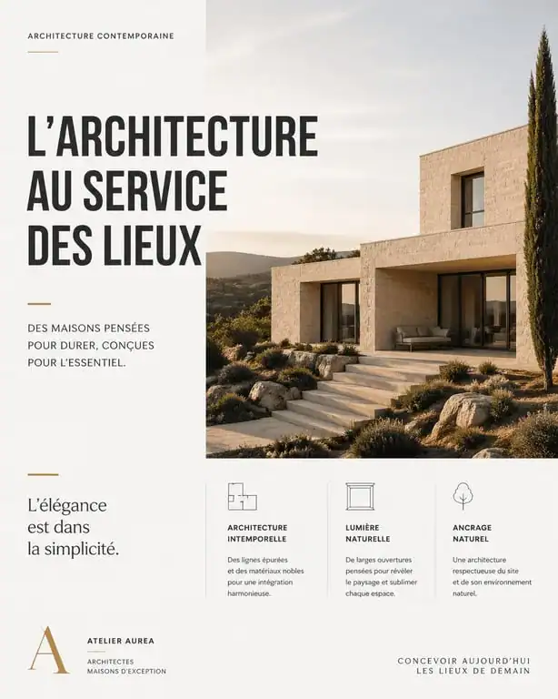 Maison en pierre de taille contemporaine et durable