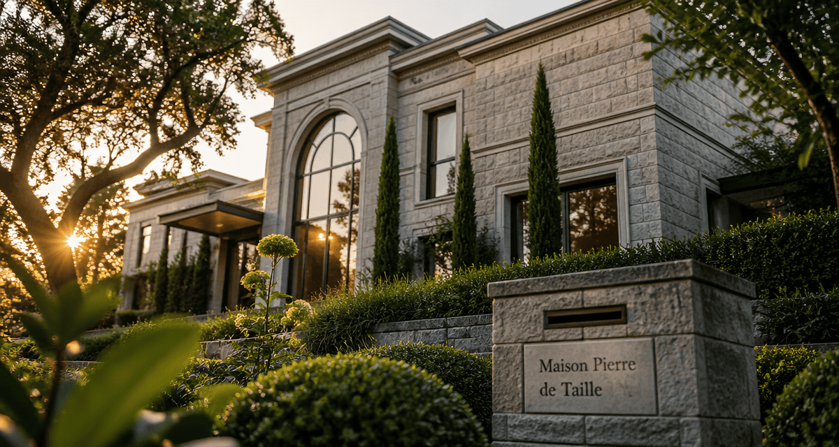 maison pierre de taille façade moderne jardin