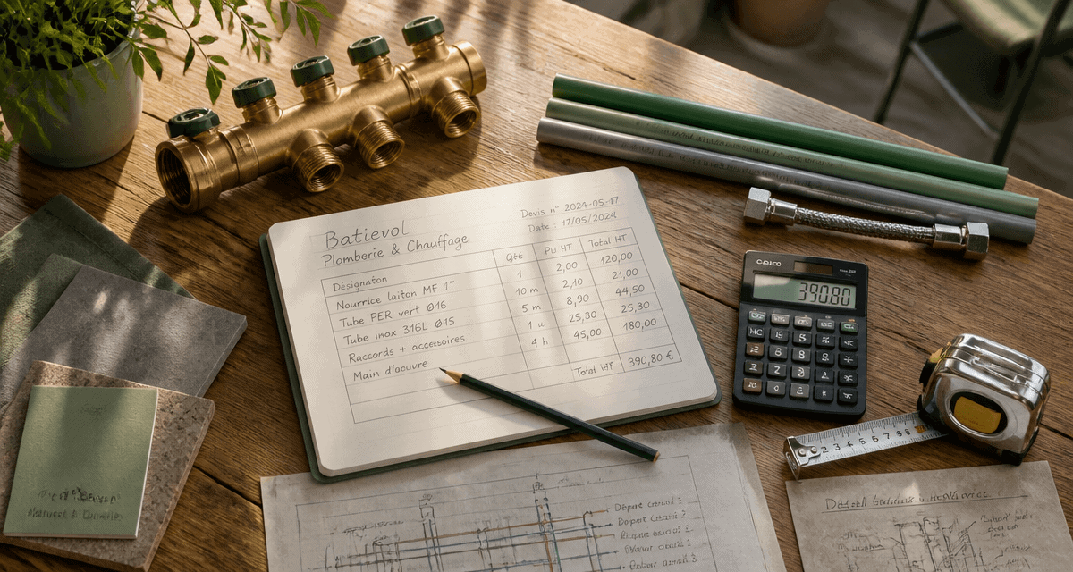 batievol plomberie et chauffage devis sur bureau