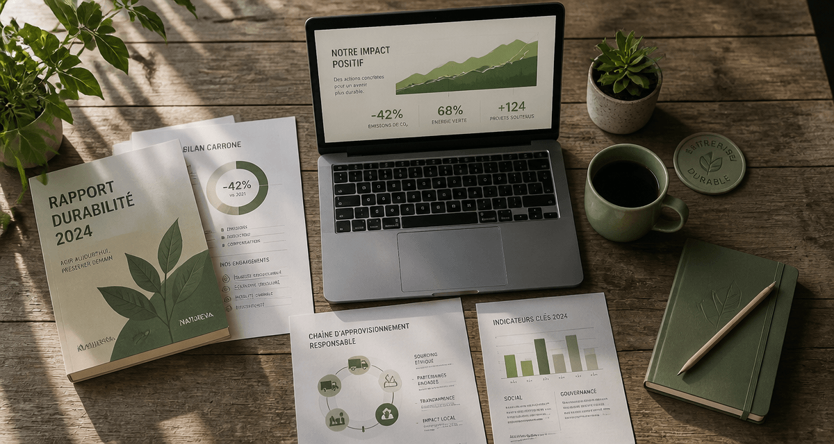Bureau entreprise du développement durable avec ordinateur et plantes