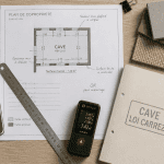 Plan cave loi Carrez sur bureau d’architecte