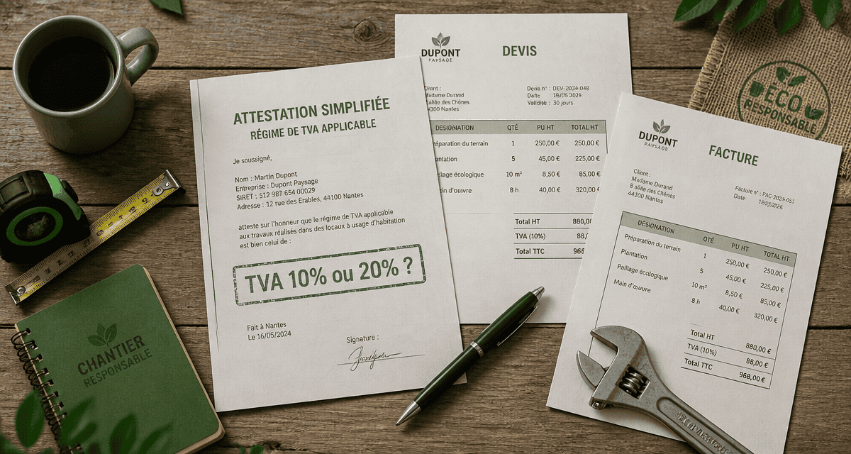 comment savoir si tva à 10 ou 20 travaux documents artisan