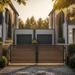 maison mitoyenne par le garage façade moderne