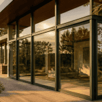 maison mur rideau en verre et aluminium façade