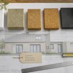 Meilleur isolant exterieur échantillons sur plan d'architecte
