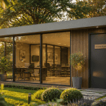 module bureau contemporain façade bois et métal