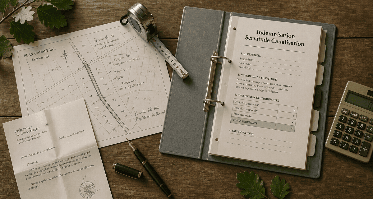 montant indemnisation servitude de canalisation sur bureau avec documents