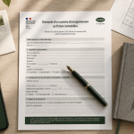 numéro d'enregistrement foncier sur bureau d'architecte