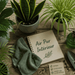Plantes d'intérieur dépolluante en pot sur table