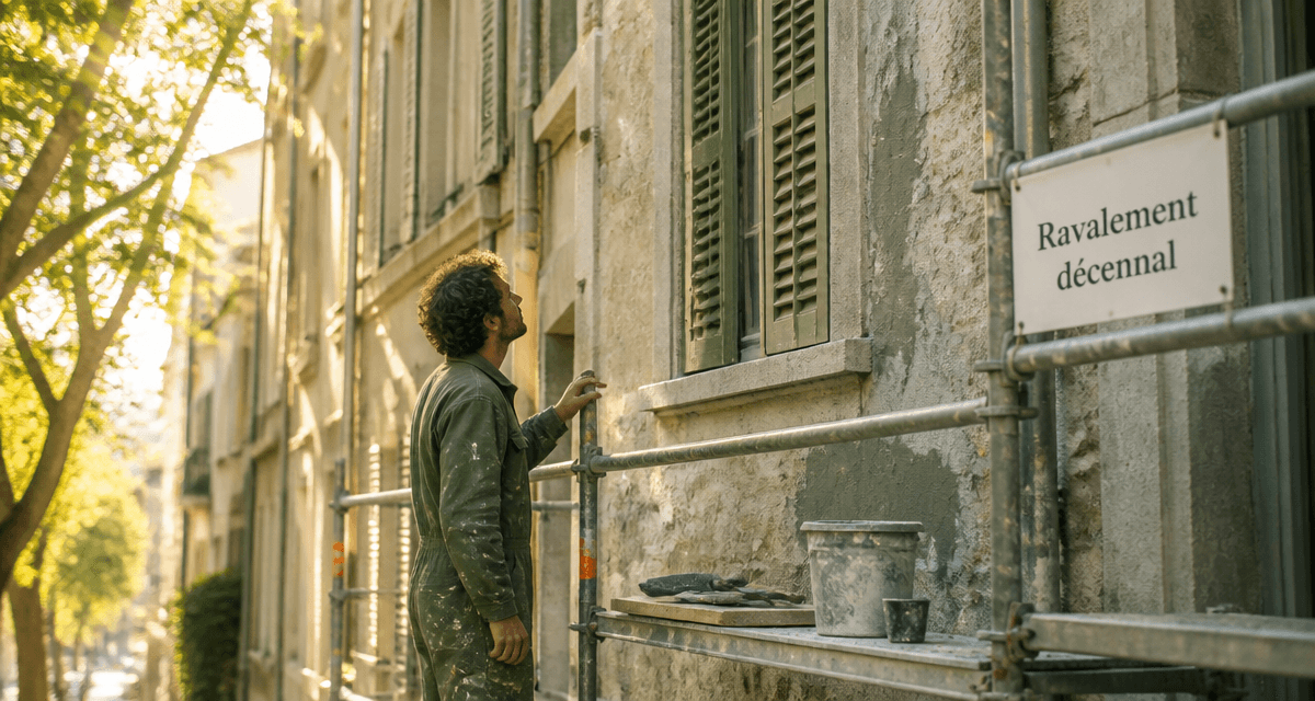 Ravalement de façade tous les combien, artisan inspectant une façade ancienne