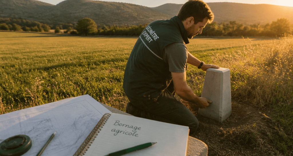 tarif bornage terrain agricole géomètre pose borne