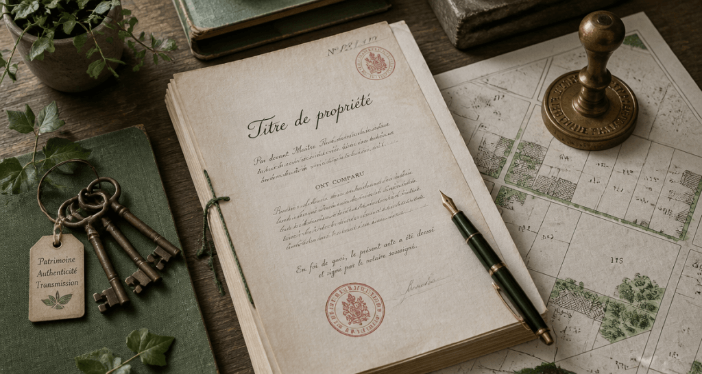 titre de propriété maison document clés plan notaire