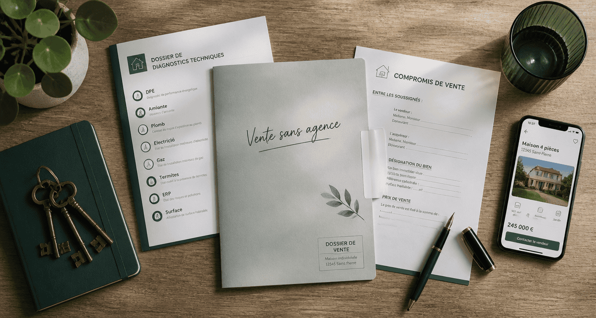 vente maison sans agence dossier clés smartphone