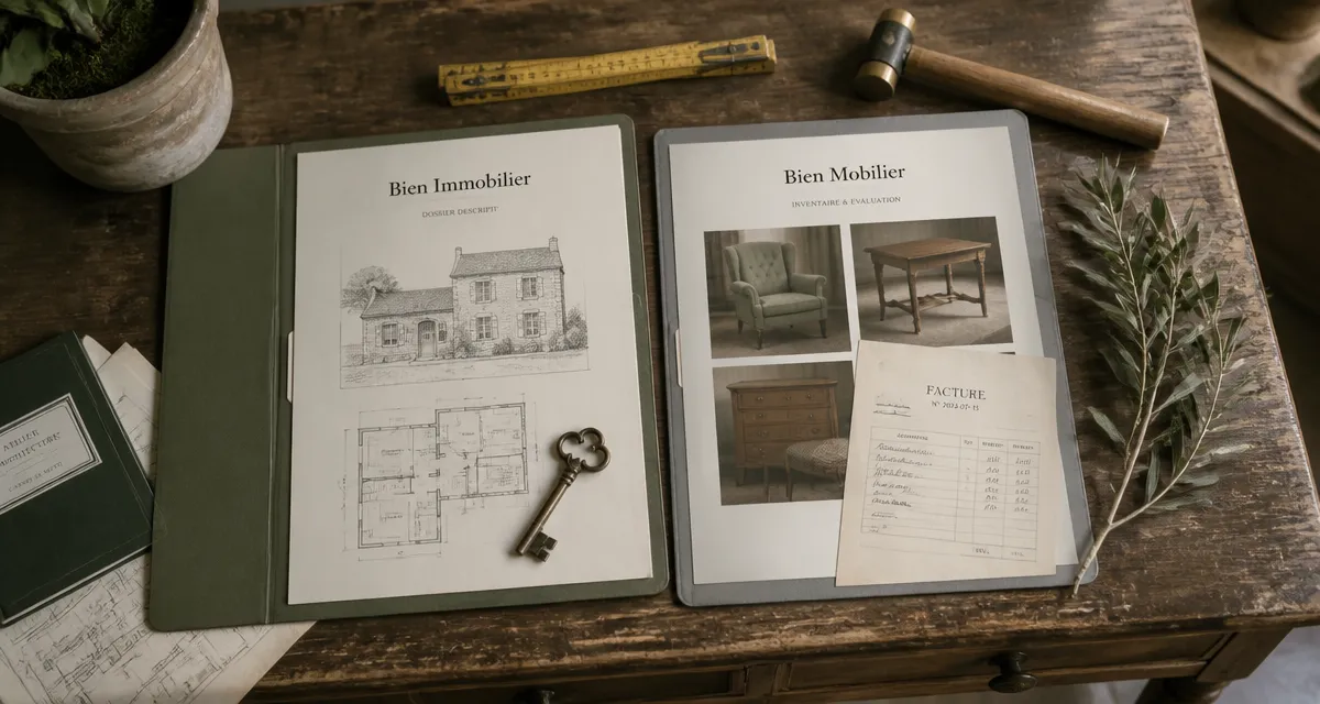 bien mobilier ou immobilier dossiers plans clé et meubles