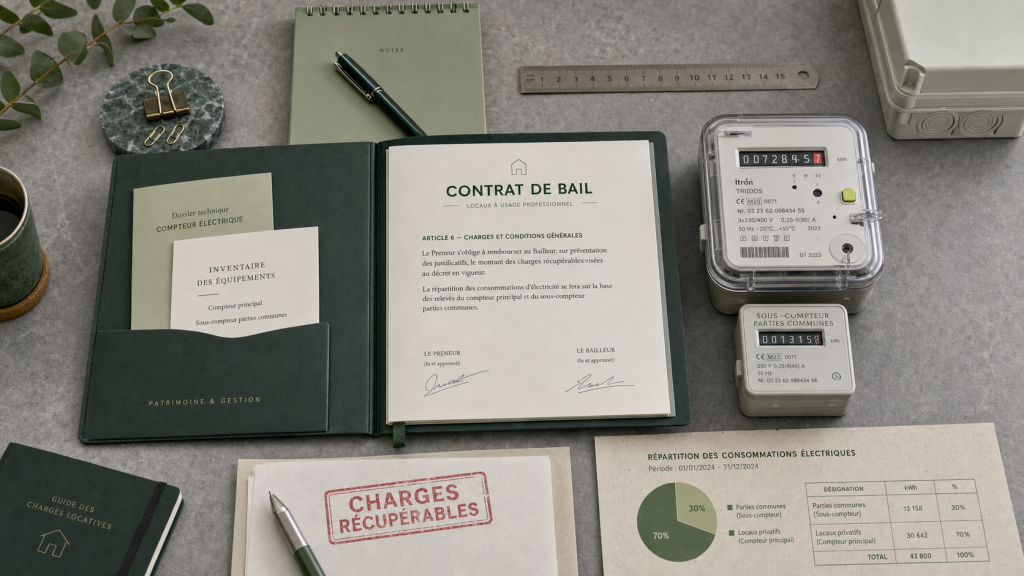Comment facturer l’électricité au locataire : bail, compteur et charges récupérables