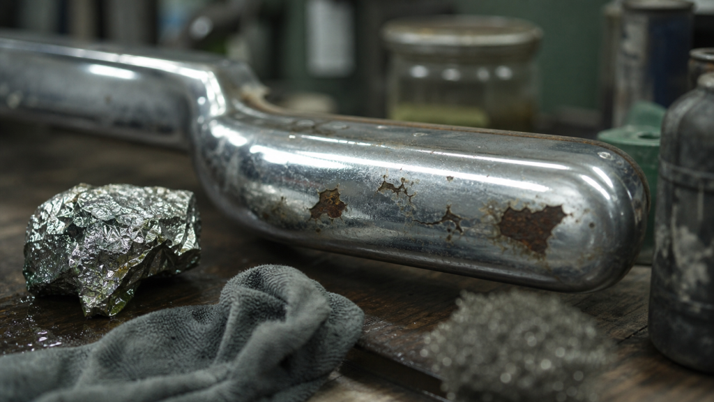Comment nettoyer du chrome piqué : pare-chocs chromé piqué, taches de corrosion