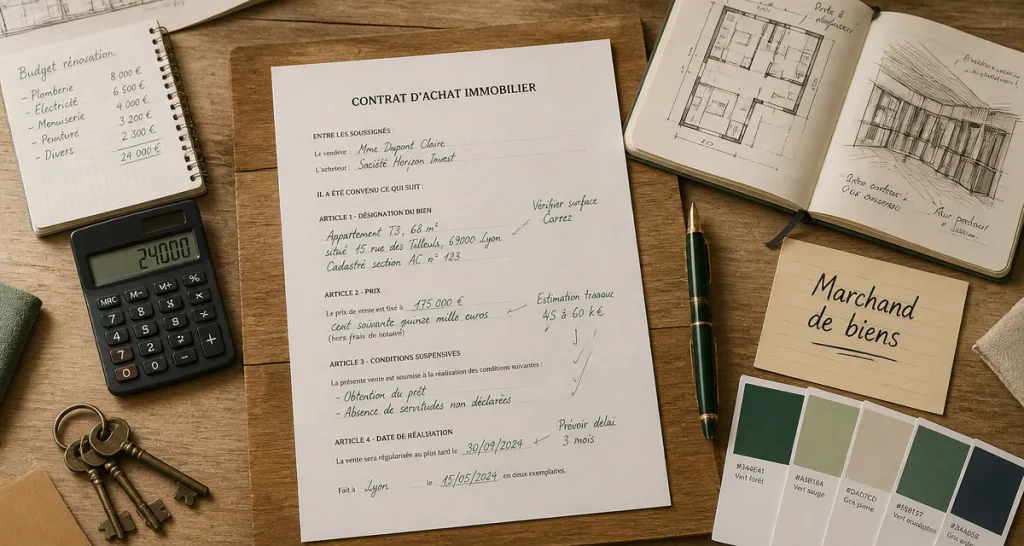 devenir marchand de bien bureau d’architecte contrat immobilier