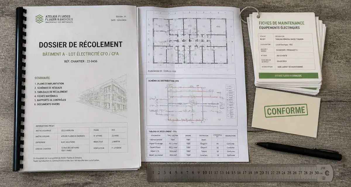 Photo dossier de récolement : 3 exemplaires, retenue financière, conformité