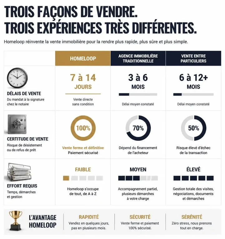 Comparatif des méthodes de vente immobilière : Homeloop avis et alternatives