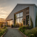 hangar aménagé en maison avec façade contemporaine