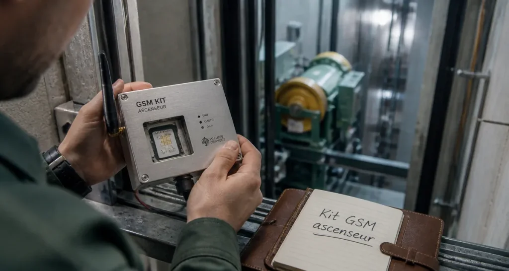 kit gsm ascenseur : boîtier GSM et carte SIM M2M pour sécurité