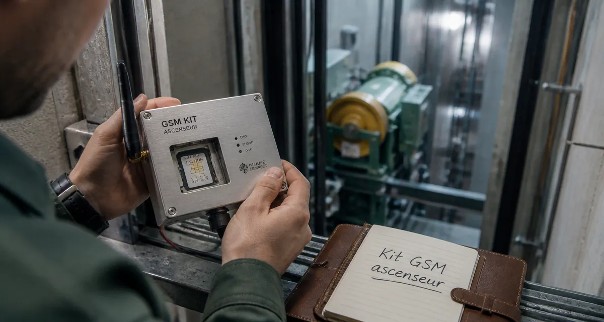 kit gsm ascenseur : boîtier GSM et carte SIM M2M pour sécurité
