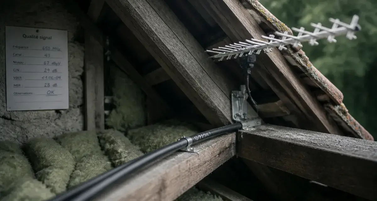 Meilleure antenne TNT sous toiture, câble coaxial sous tuiles