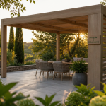 Pergola démontable sans autorisation sur terrasse en pierre