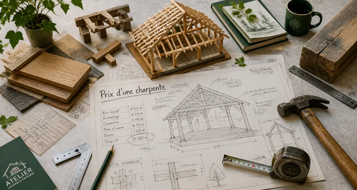 prix charpente plan atelier maquette bois