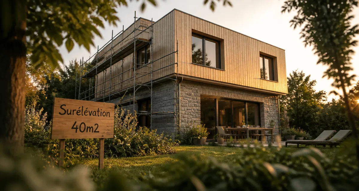 prix surélévation maison 40m2 ossature bois