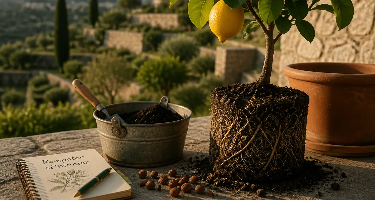 Quand rempoter citronnier : rempotage en pot terracotta, racines et terreau