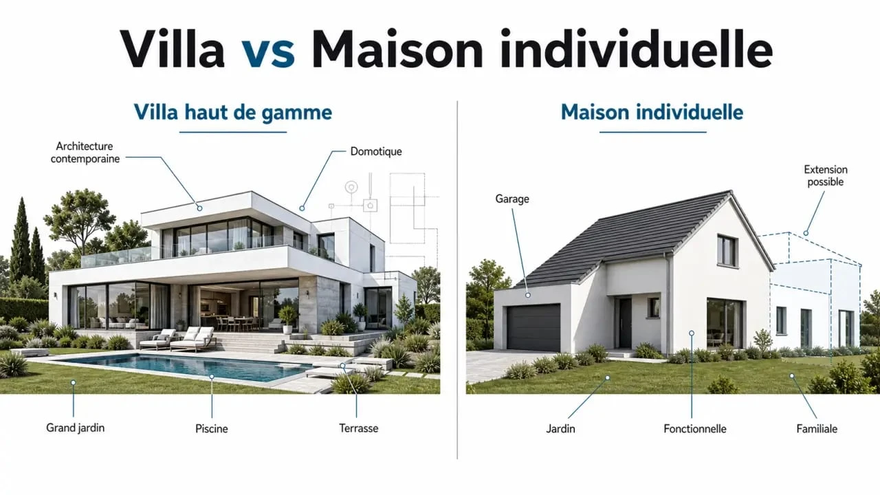 Comparatif villa maison entre standing, budget et confort de vie