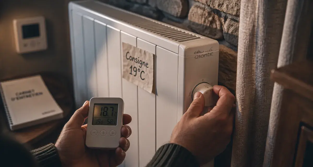 Réglage radiateurs électrique Atlantic : consigne 19°C en mode Éco