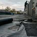 Roofing : membrane bitume fissurée à réparer ou protéger