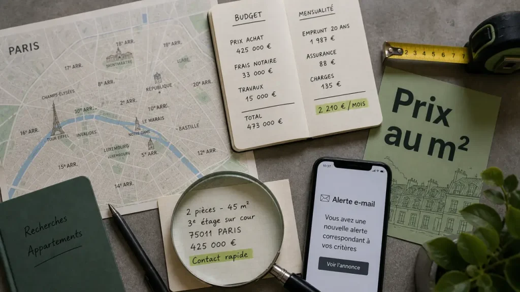 Paris sur PAP : acheter vite sans se tromper entre prix au m², alertes et biens vendus loués
