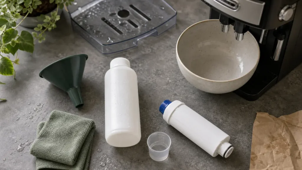 Nettoyage machine à café Delonghi : 100 ml d’Ecodecalk, 500 ml d’eau et les erreurs à éviter