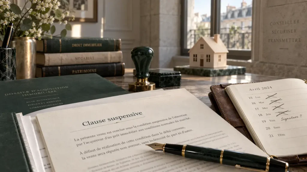 Clause suspensive d’achat immobilier : les précisions qui évitent un engagement sans financement