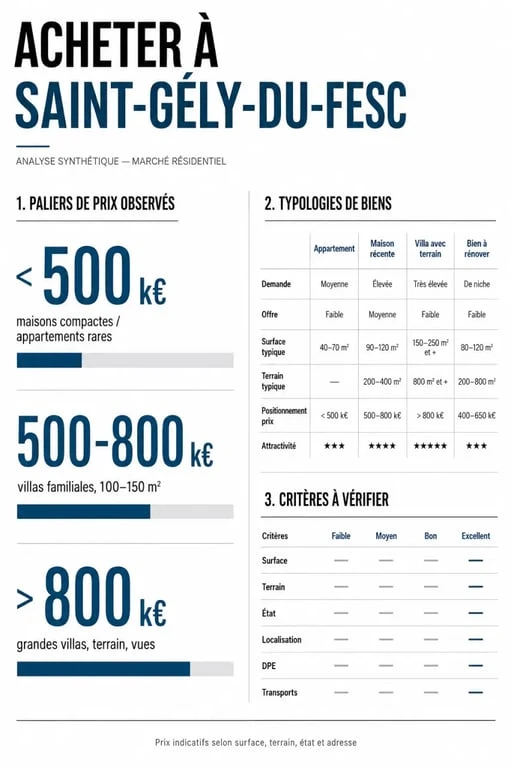 Achat immobilier à Saint-Gély-du-Fesc : repères de prix, surfaces et types de biens