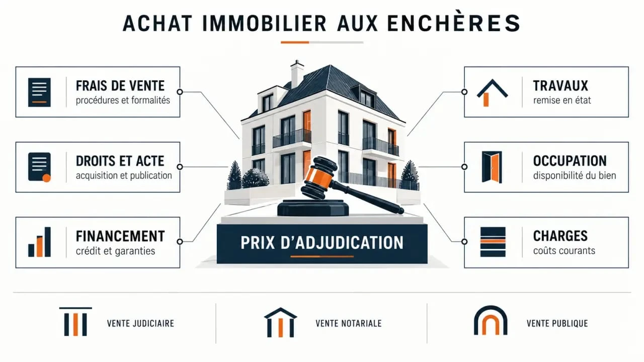 Achat immobilier aux enchères : visualisation du prix d’adjudication et des frais à prévoir