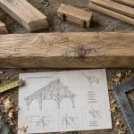 Panne charpente en bois portant les chevrons