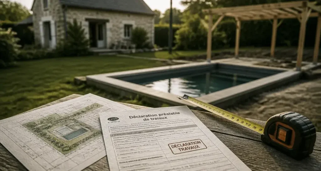 Piscine semi-enterrée : à partir de quelle surface la mairie doit-elle en être informée ?