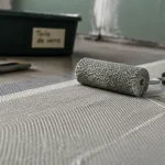 Pose toile de verre murale : lé bord à bord sans bulles ni raccords visibles