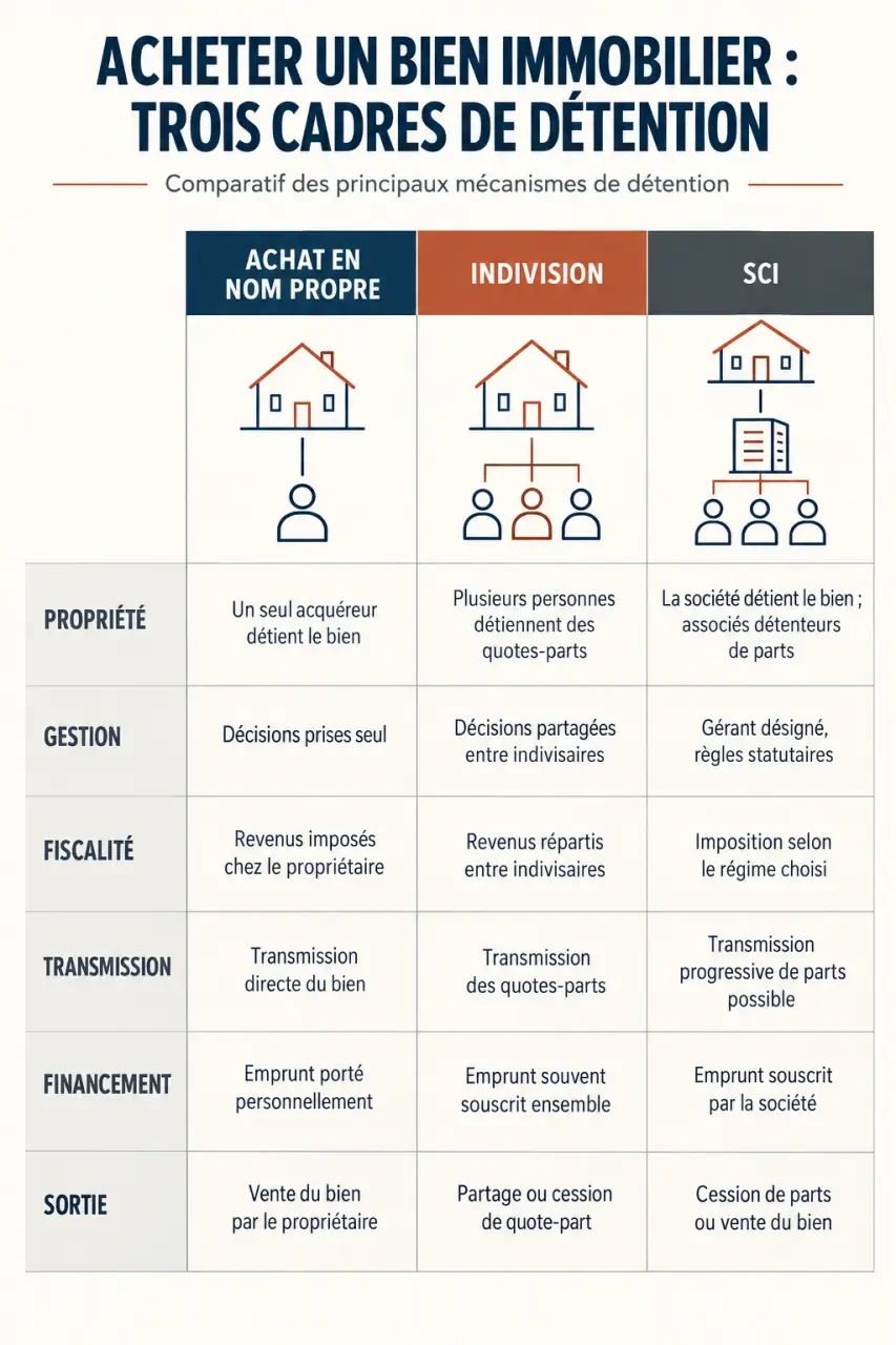 Achat immobilier par SCI : comparaison entre SCI, indivision et achat en nom propre